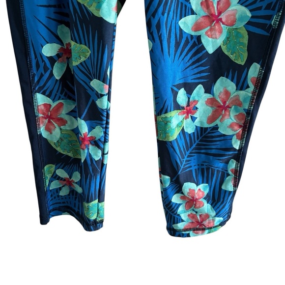 Athletic Works Floral Tropical Print Leggings Exercise Gym Size Medium 8-10 - Picture 3 of 14